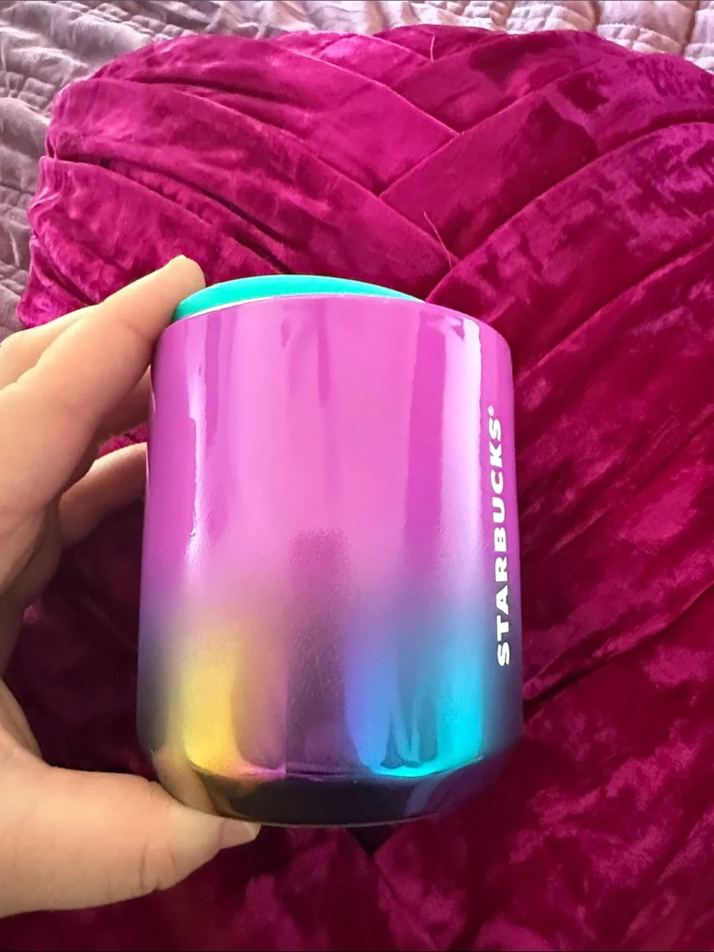 Starbucks Iridescent Rainbow Ceramic Short Mug